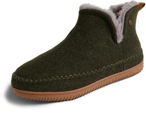 Dearfoams Alpine Men's Brixen Indoor/Outdoor Memory Foam Boot Slipper Ankle, Loden, 8-9