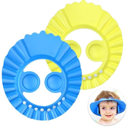 2 St Vattentät Badmössa för Barn, Schampokeps, Justerbart Babybadvisir, Mjukt Visir, Schampomössa, Hår Tvättskydd, Baby Shower Mössa, Skydd för Baby (2 Färger)