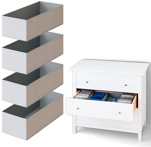 4x Organizer für Hemnes Kommode, Unterteilung für Schublade, 42 x 20,5 x 13cm, ideal für T-Schirts, Unterwäsche, Socken und BHs