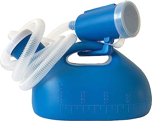 EPASHA Urinflasche for Männer, Campingtoilette, Urinflasche, Bett-Urinal-Töpfchen-PIPI-Flasche for Männer, 2000-ml-Sammler mit 1,6-m-Schlauch for männliche ältere Menschen