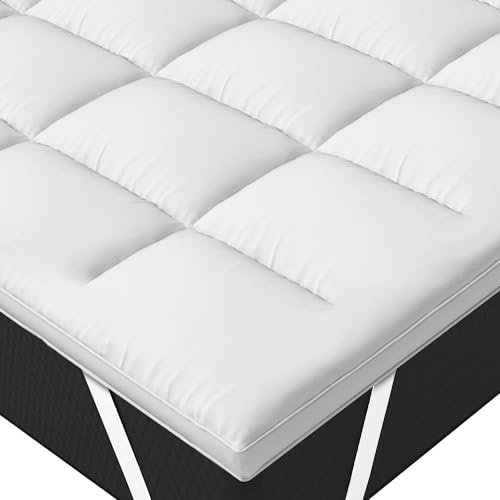 GMTextiles Microfaser Topper mit 4 Anti-Rutsch-Ecklaschen - Maschinenwaschbar - Hypoallergene Matratzentopper 140x200cm für Sofabett und Gästebett (160X170 cm)