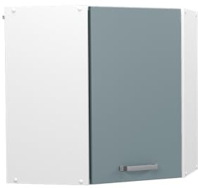 Vicco Hängeschrank R-Line, Blau-Grau, 57 cm | Eckhängeschrank mit Tür, zur platzsparenden Aufbewahrung in Raumecken geeignet