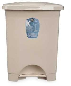 BigBuy Home Poubelle à pédale beige en plastique 10 l (8 unités)