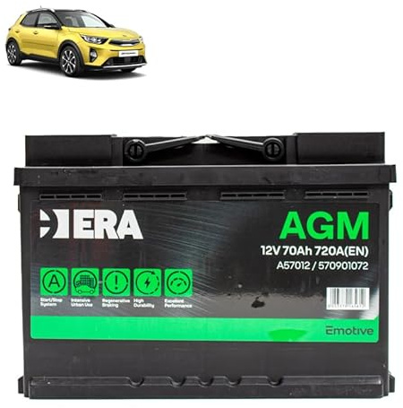 Batteria 70Ah A.G.M. per Kia Stonic 1.6 CRDI gasolio 2017+