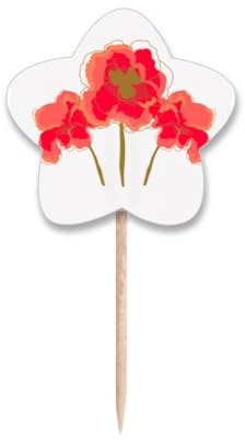 Palillos de palillos de maíz con diseño de flores, etiqueta de estrella, palillos para cupcakes