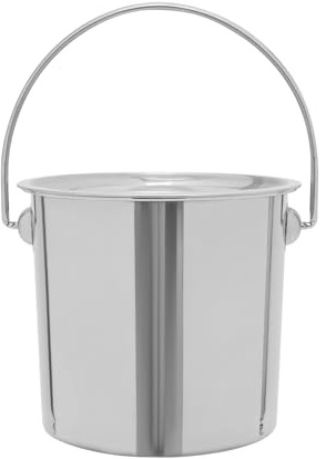 6L Edelstahl Eimer mit Deckel Edelstahleimer Küche Eimerr Edelstahl Milcheimer Eimer Futtereimer Milcheimer Eiseimer Kücheneimer Wassereimer Tränkeeimer
