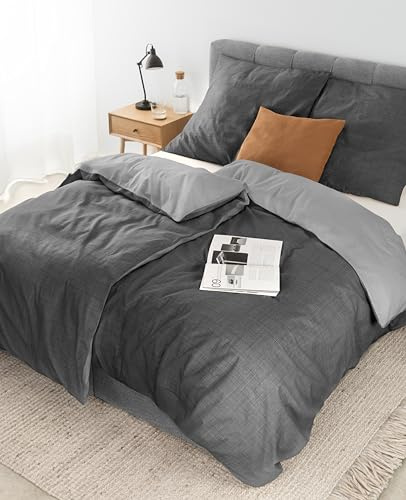 lionto dibea - Biancheria da letto double-face, in 100% cotone, 135 x 200 cm, federa 80 x 80 cm, set da 4 pezzi, per tutte le stagioni, facile da pulire e indeformabile, con certificato Oeko-TEX,