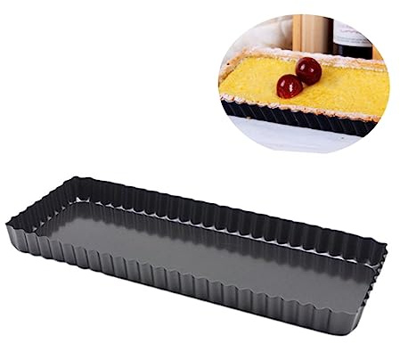 Alipis Moule à Quiche Rectangulaire Antiadhésif Avec Fond Amovible Outil De Pâtisserie Pour Et Biscuits