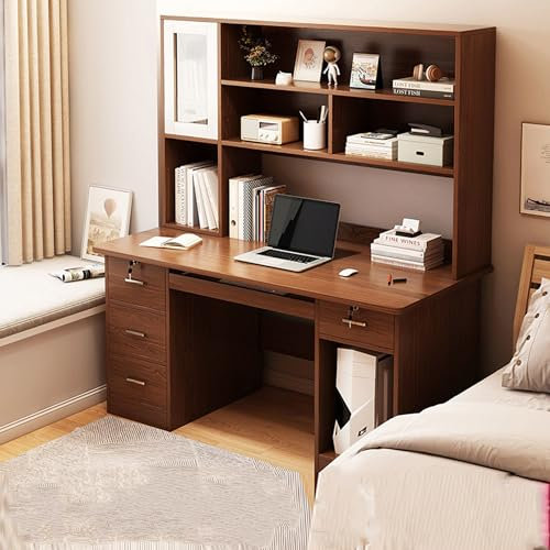 WLCNYL L-förmige Schreibtische, Computertisch aus Holz, Gaming-Tisch, Home-Office-Schreibtische mit viel Stauraum, Regalen und Schubladen, stabile Struktur – ideal für Schlafzimmer, Büro, Gaming