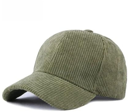 WENH Herbst Winter Baseball Kappe Frauen Cord Winter Hüte for Frauen Snapback Hut Weibliche Hip Hop Cap(Army Green)