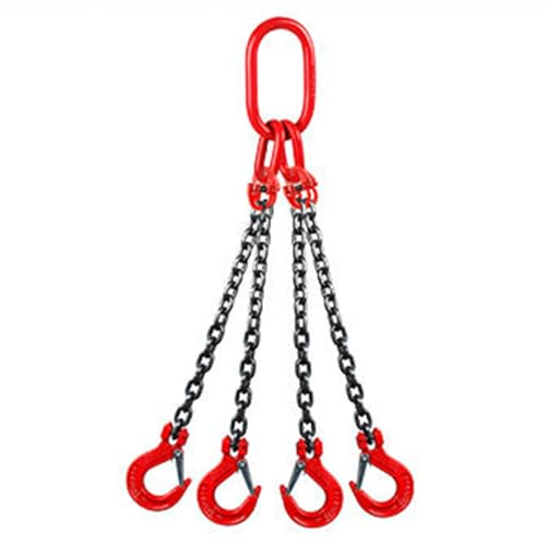 Anschlagkette Hebeketten Rigging-Auffangbecken, 4-Ketten-Hebeschlinge 1 3 5 7 Fuß Mit Verriegelungshaken, Motorhebekette Für Ladungssicherung Beim Abschleppen Und Handling(Load 2 Ton L 1.5 M (4.9 FT)