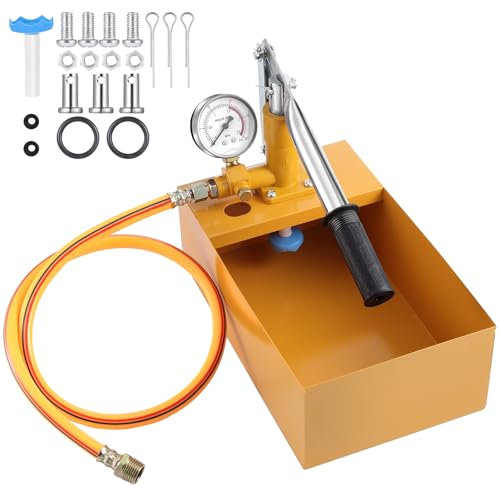 HSEAMALL Water Pressure Test Pump, 1/2 Inch Manual, 25 kg, 2.5 Mpa, Yellow, Above Ground, Aluminium, WATER_PUMP