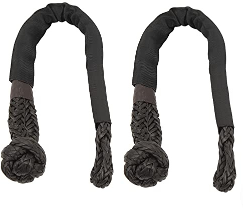 2pcs Remolque de Grillete Suave 38000 Lbs de la Fuerza de Ruptura Resistencia Portátil para Camiones Grandes SUV Vehroads Offroad Shacklerope ShackleroCovery Cordillero Suave