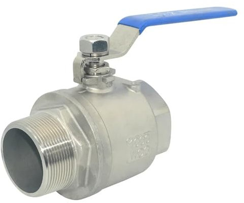 Metallschlauch-Kochschlauchzubehör, 304 Edelstahl Zweiteiliger Kugelhahn 1/4-2 Zoll Innen- und Außengewinde Wasser Gas Öl Schalter Fitting Adapter 1Stk(3/4)
