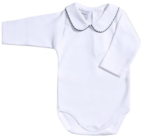 BABIDU Långärmad babybody i 100% bomull, babybody gjord av mjukt, andningsbart och allergivänligt tyg för känslig hud, pikébody med polokrage, unisex kläder