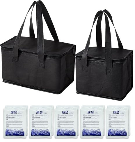 2 Stück kühltasche klein （7.5L + 5L），10 Stück Ice Bag，Kleine Kühltasche für Unterwegs，Isoliertasche Klein，Faltbare Kühltasche，Es kann für Outdoor-Grillen, Camping und Einkaufen verwendet Werden