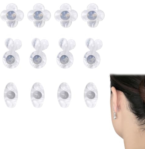 OHREN 6 Pares Ajustables de Silicona con Forma de Corazón para Cierres de Pendientes, Earring Backs para Pendientes Pesados, Elevadores de Lóbulos