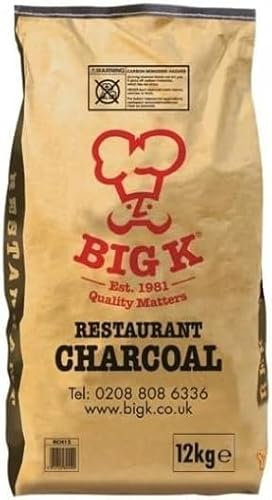 Bigg K Chilla- Grilla Charcoal – Restaurant Grade 12kg | 100% Natural Hardwood | High Heat, Long Burn | Professional BBQ Fuel for Grills, Smokers & Tandoors
