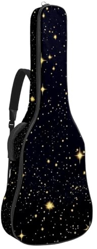 Gitarrentasche mit geometrischer Textur, Retro-Farben, Hintergrund, 1 cm dicke Polsterung, wasserdicht, mit doppelt verstellbarem Schultergurt, für 101,6 - 106,7 cm Gitarren, Multicolor 08