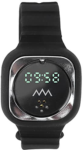 Gonetre Bracciale Repellente per Zanzare Ad Ultrasuoni con Display di Tempo, Braccialetto per il Rappresentante degli Insetti, Banda di Zanzare, Braccialetto Repellente per Insetti, (Nero)