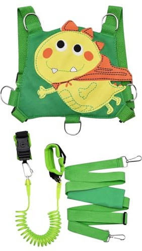 Kindergeschirr mit Leine, Spazierseil für Kinder, Dinosaurierhülle mit Armband gegen Verlust für Einkaufen, Reisen, Park, Wandern