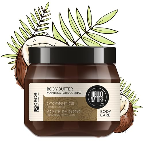 P-Beauty Naturkosmetik Body smör med ekologisk kokosolja – kroppssmör för mycket torr hud med mandelolja och pantenol – vegansk närande kräm utan parabener och silikoner – kroppskräm (250 ml)
