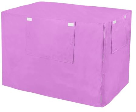 Lavendel magenta hundlåda överdrag tvättbar hund kennel skydd med nätfönster, minskar skällande stor