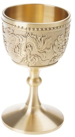 PANGBOER Bicchiere da vino in ottone Classico Set Tazza Piccolo Calice Famiglia Rame Vetro Bicchieri Bicchieri Piccoli Bicchieri