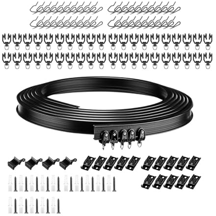 Binari da soffitto pieghevoli lisci con ganci di montaggio e rulli, distanziatore for tende da camper for dormitori, case, soggiorni, uffici, cucine(10 Meters)