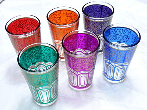 6 Vasos DE TÉ MARROQUIES Sultan - Artesanal - by kenta artesanias