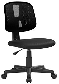 ARCHIMEDE Seattle opérationnelle Chaise, Tissu, Noir-Noir, L 43 x P 49 x H 81/93