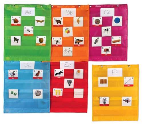 Learning Resources Magnetische Viereckige Organiser-Taschen Set 6 Stück Vorschule Klassenzimmer Ordnung Stifte Papier Unterrichtsmaterial Farbe Modular