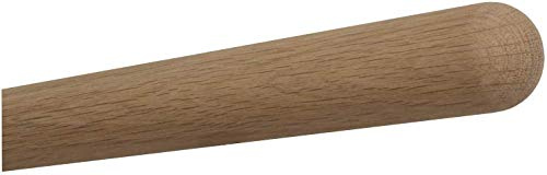 TIBU Eiche Holz unbehandelt Handlauf Geländer 30-500cm Wandhandlauf Wand Treppe ohne Halter, Länge 1700 mm 170 cm 1,7 m und Enden Halbkugel gefräst