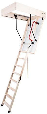 Oman Dachbodentreppe Komfort 3-teilig 700x1400 mm – wärmegedämmte Holztreppe mit Lukendeckel