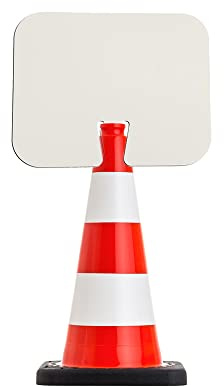 UvV Flex Leitkegel 50 oder 75cm orange inkl. 1x Aufsteckschild mit Wunschtext z.B. Bitte Abstand halten (50 cm)
