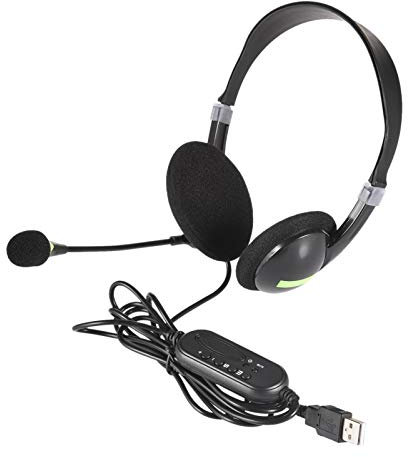 danio Cuffie USB leggere con microfono flessibile, universali, bassi potenti e suono puro per computer, laptop, PC