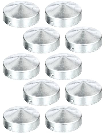 Alberts 843151 Tapas para postes de madera | forma plana | galvanizado en caliente | Ø80 mm | Juego de 10