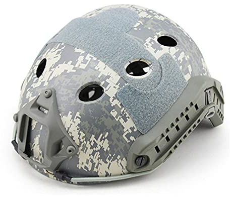 ACEXIER Tacitcal Fast Airsoft Helmet PJ Type Advanced Adjustment w/NVG Shroud+Side Rail Army Military Tactical Helmet Sport CS Airsofty Paintball Base Jump(53-60cm) Protective Helmet