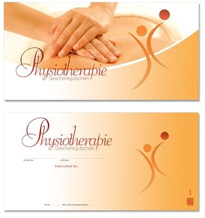 GESCHENKGUTSCHEINcom by POS-HAUER. 50 Gutscheine. Blanko zum Selbstausfüllen. Für Physiotherapie Dienstleister.