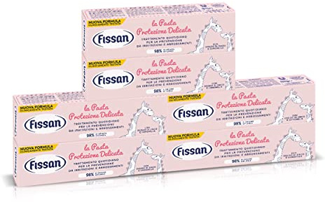 FISSAN Delikat skyddspasta – daglig behandling för att förhindra irritation och rodnad – kliniskt testad – 98 % naturligt ursprung – med zinkoxid och kamomill – 6 förpackningar med