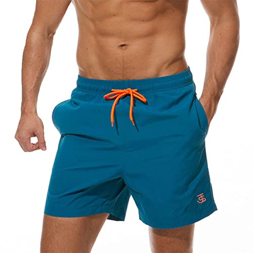 JustSun Badehose Herren Schnelltrocknend Boardshorts mit Mesh-Futter und Verstellbarem Tunnelzug