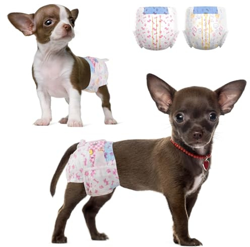 Dono pañales Desechables Perro Hembra,Super Absorbente a Prueba de Fugas,Pañales para Perros Hembra para la Temporada,Pañales para Gatos,incontinencia,Calor,Período,Urinario excitable,XXS,XS,S,M,L