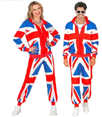 Widmann W MILANO Party Fashion Unisex Costume Tracksuit, United Kingdom Costume Tracksuit, United Kingdom (pack of 1)