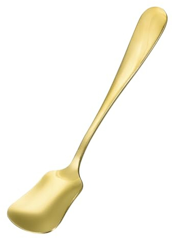 sourcing map Cuillère à crème glacée en acier inoxydable de 12,7 cm, petite cuillère à dessert, cuillère à fruits, cuillère à thé pour crème glacée, sucre, dessert, doré