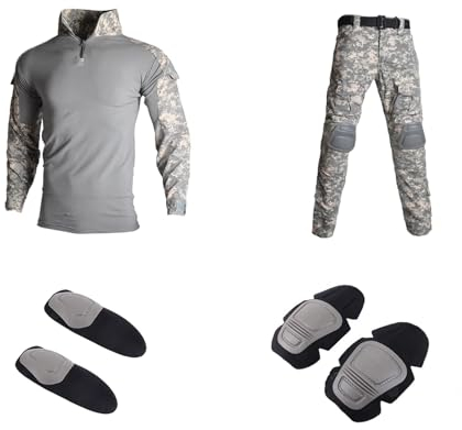 ZMIN Taktische Anzüge Mit Pad Paintball Herrenbekleidung Militäruniform Kampfhemden Tarnhemden Herrenhosen Wanderanzug ACU XL