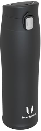Super Sparrow Trinkflasche Edelstahl - Thermobecher - 350ml - BPA-Frei Thermosflasche, Auslaufsicher Kaffeebecher Thermo - Enthält 2 Deckel Strohhalmdeckel und Sportdeckel