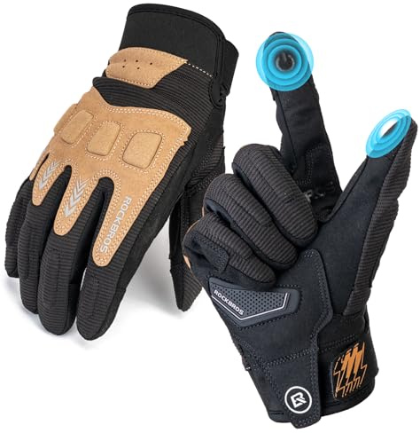 ROCKBROS Fahrradhandschuhe Herren Touchscreen Vollfinger Handschuhe Laufhandschuhe MTB Stoßdämpfend rutschfest Winter Herbst Outdoor Motorrad Radfahren Klettern Laufen
