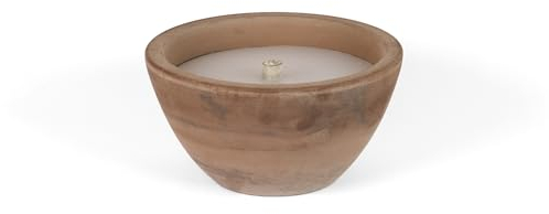 Schwabenfire Outdoorkerze aus Terrakotta mit Dauerdocht Grau Braun Wetterfeste outdoorkerzen Wiederverwendbar 100% Handgemacht Made in Germany outdoor kerzen groß Kerzen Deko geschenke für frauen