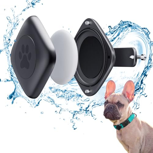 ALAFLY IPX8 wasserdichte für Airtag Hundehalsband Halterung, Leicht & Metall GPS Tracker für Apple AirTags Zubehör[Nur 18,8g], Stoßfeste Anti-Verlust Hülle, für Hunde Katzen Halsbänder Aller Breiten