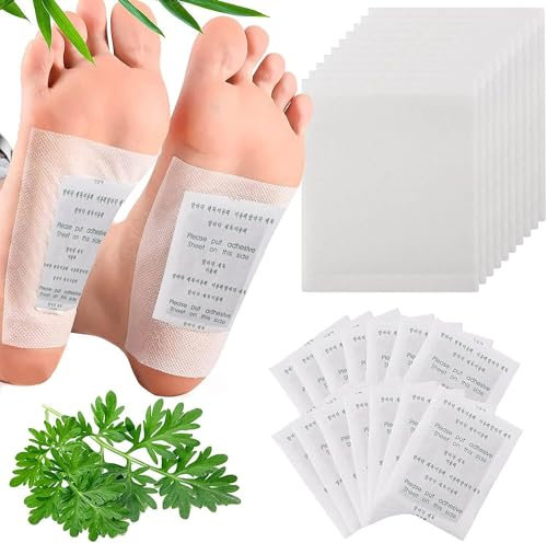 100 cerotti per piedi Detox, disintossicazione, in bambù, per alleviare lo stress e il sonno profondo, 100% naturali